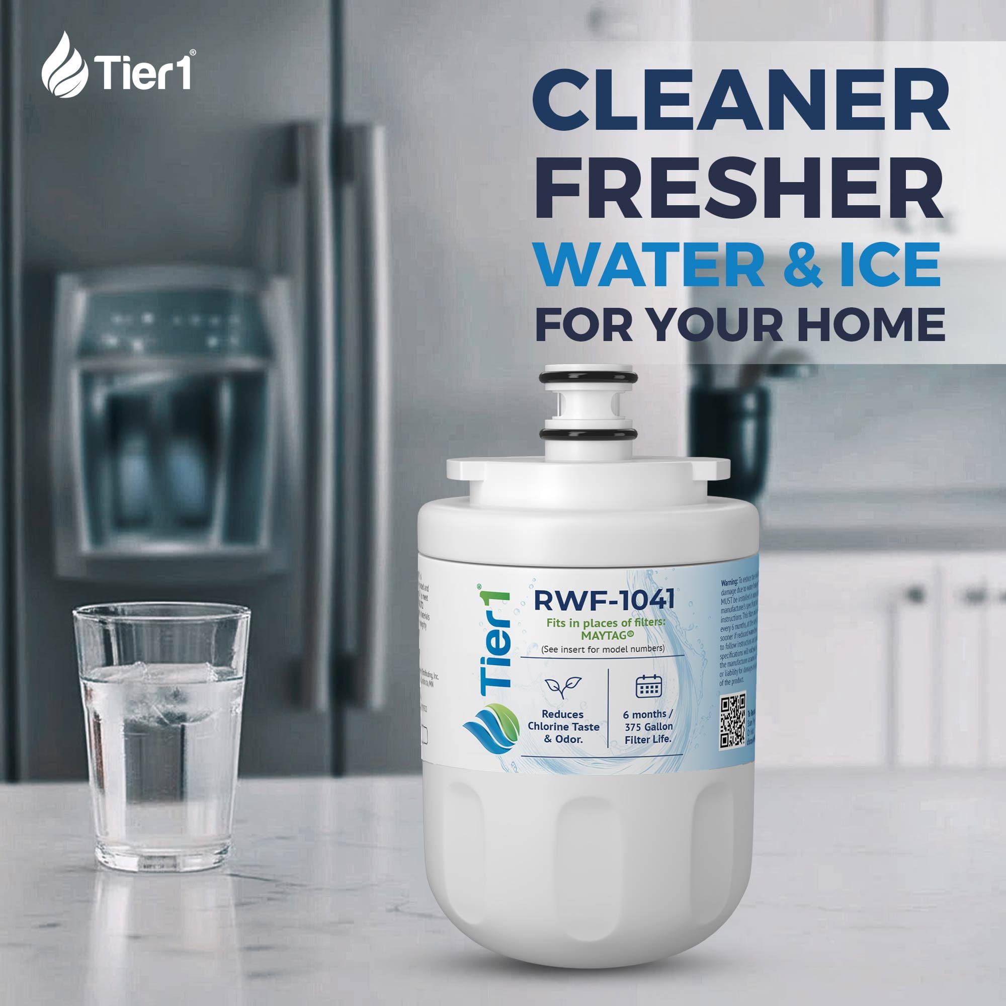 Tier1 RWF1041 UKF7003 Refrigerator Water Filter | Replacement for EDR7D1, UKF7002AXX, UKF7003AXX, WSM-1, WF288 Fridge Filter - Up to 18 Months Supply | Easy Install | Great Tasting Water & Ice (3-pk)