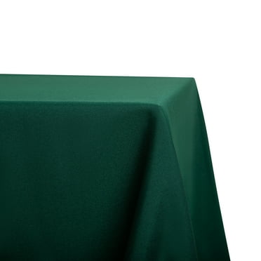 110" x 156" Rectangular Hunter Green Tablecloth Polyester | Wedding Tablecloth | 8' King Table Drape