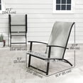 thumbnail image 2 of Set of 2 Grey Folding Outdoor Chairs with Armrests - Patio Lawn Chairs for Balcony, Backyard & Garden Seating - Durable Mesh & Metal Frame - 33.9" High Back, 2 of 7