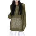 thumbnail image 1 of HBFAGFB Chandails à Manches Longues pour Femmes Col Rond Chandail en Maille Hauts Tendance Blouse Verte Taille Unique, 1 of 6