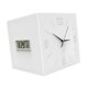 thumbnail image 5 of Reloj de pared esquinero de doble cara, indicador de temperatura, silencioso, con mes, fecha y semana Blanco puro, 5 of 9
