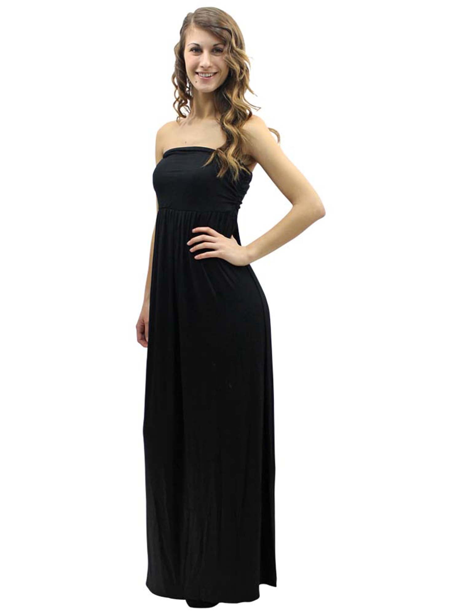 long strapless maxi dress