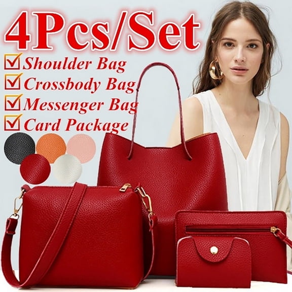 ShunXiQin Womens Complete Handbag Set Lightweight Versatile Durable Leather Look Purse Set for Commuting