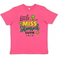 thumbnail image 3 of Inktastic Little Miss Shamrock with Shamrocks and Dots Youth T-Shirt, 3 of 5