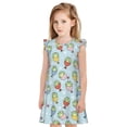 thumbnail image 1 of Fotbe Frog In Mermaid Vestido de Dormir para Niñas de 3 a 10 Años, Mangas Cortas, Estilo Princesa, Pijama Camisón con Mangas Voladas-XX-Large, 1 of 6
