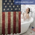 thumbnail image 6 of Vintage U.S. Flag Shower Curtain, 72" x 72", Red White Striped Star Independence Day Waterproof Bathroom Curtain Washable Shower Curtain Set with 12 Hooks, 6 of 9