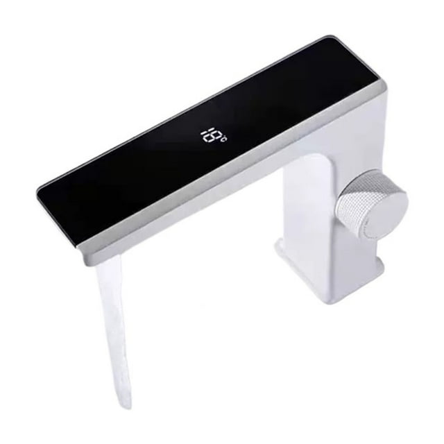 Gun Grey Smart Sensor Basin Faucet, Digital Display Screen Hot Cold Water Mixer Tap, Vanity Touchless Faucet For Bathroom Basin ,Versatile Features
