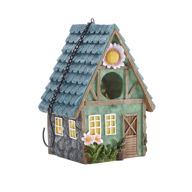 Casa de pájaros, nido de pájaro, decoración de resina, estatua de casa de pájaros, decoración de jardín