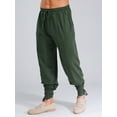 thumbnail image 4 of Sxiwei Men's Pirate Pants Medieval Renaissance Viking Lace Up Ankle Banded Pants Trousers Green XXL, 4 of 6