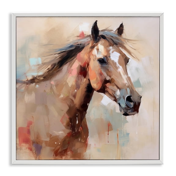 Stupell Industries Contemporary Modern Horse White Framed Giclee Art, 12 x 12, by Irena Orlov