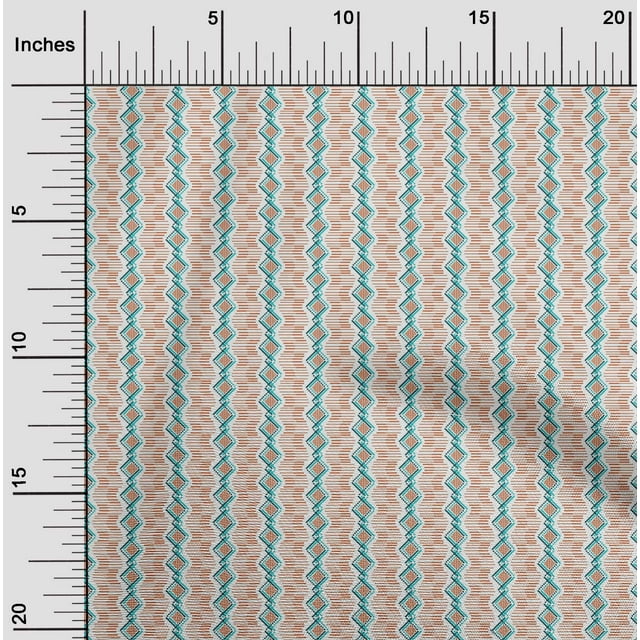 oneOone Cotton Cambric Fabric Diamond Geometric Printed Fabric 1 Yard 56 Inch Wide