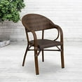 thumbnail image 3 of Flash Furniture 3 Pack Milano Series Bark Brown Rattan Restaurant Patio Chair with Bamboo-Aluminum Frame, 3 of 5