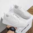 thumbnail image 3 of Men's Low Top Lace Up Thick Sole Casual Sneakers Stitched Hollow Detail Upper Daily Walking Shoes, 3 of 10