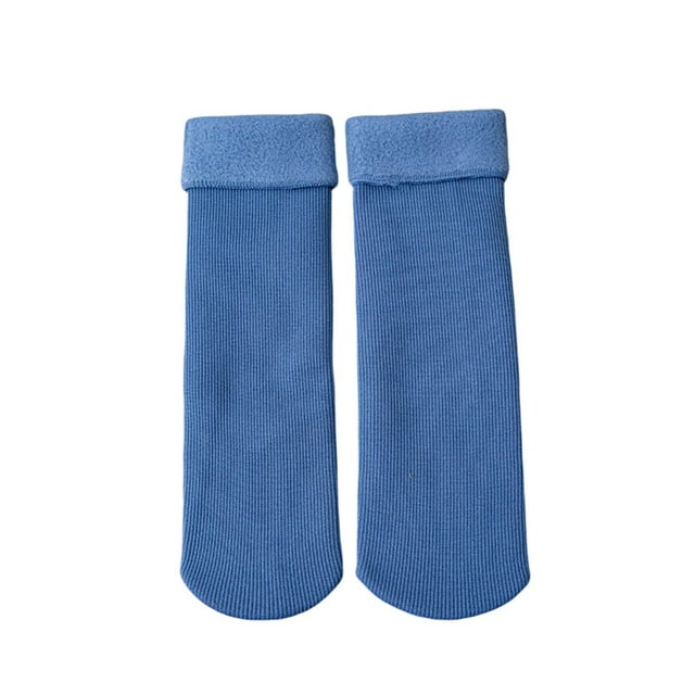 enjoywould 1 Pairs Mid-Tube Ribbed Unisex Socks Winter Thickened Fleece Lining Socks Daily Wear