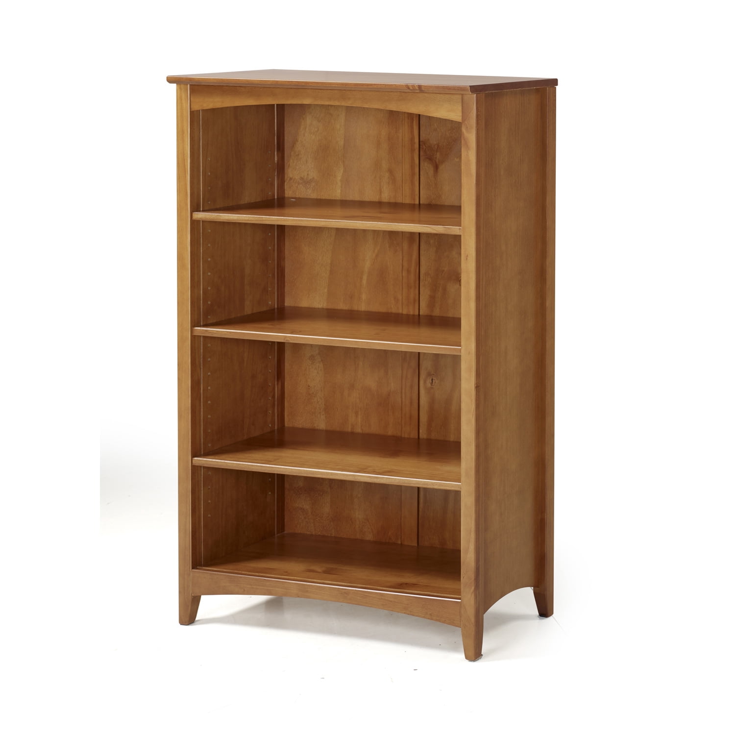 Camaflexi 48” Shaker Style 4-Shelf Wooden Bookcase Closed Back Storage Shelf, Brown