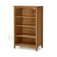 thumbnail image 3 of Camaflexi 48” Shaker Style 4-Shelf Wooden Bookcase Closed Back Storage Shelf, Brown, 3 of 5