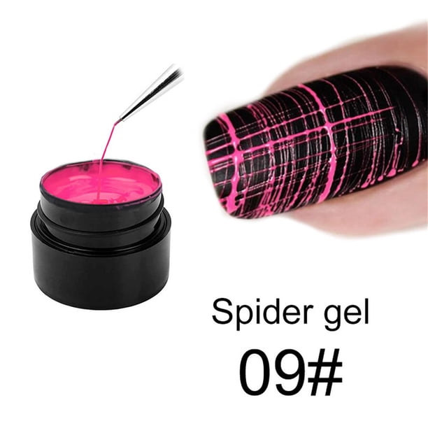 Gel transparente para esculpir uñas, esmalte de araña, 8 ml, para decoración de uñas, para pintar telarañas, para dibujar alambre, bolígrafo.