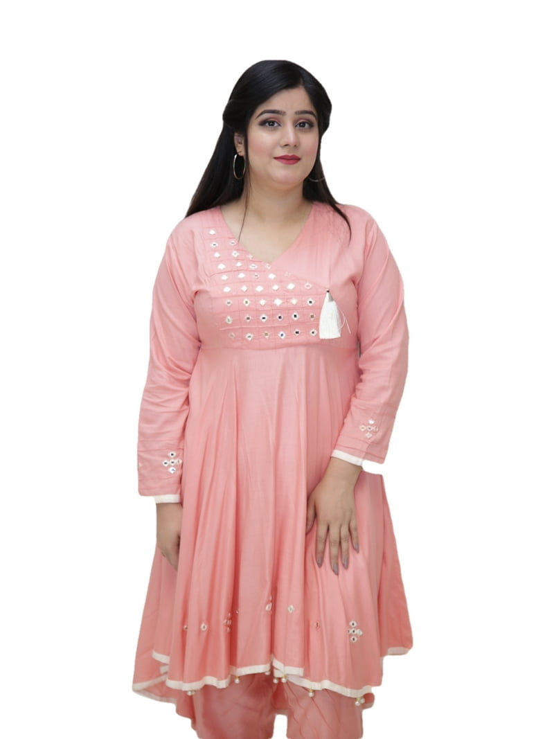 knee length dresses for ladies Pakistani Dress Red Linen Viscose