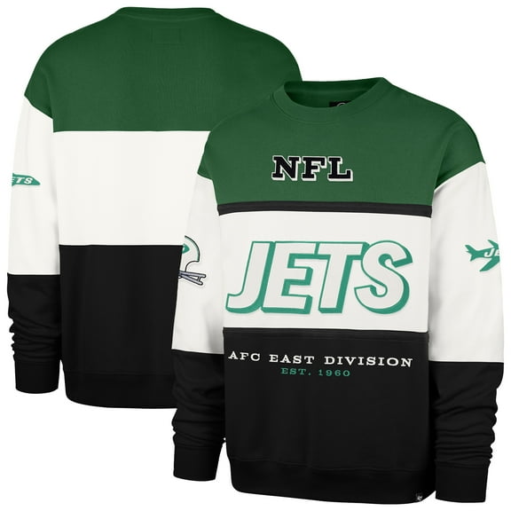 Men's '47  Kelly Green/Black New York Jets Throwback Breeze Maximalist Sweatshirt