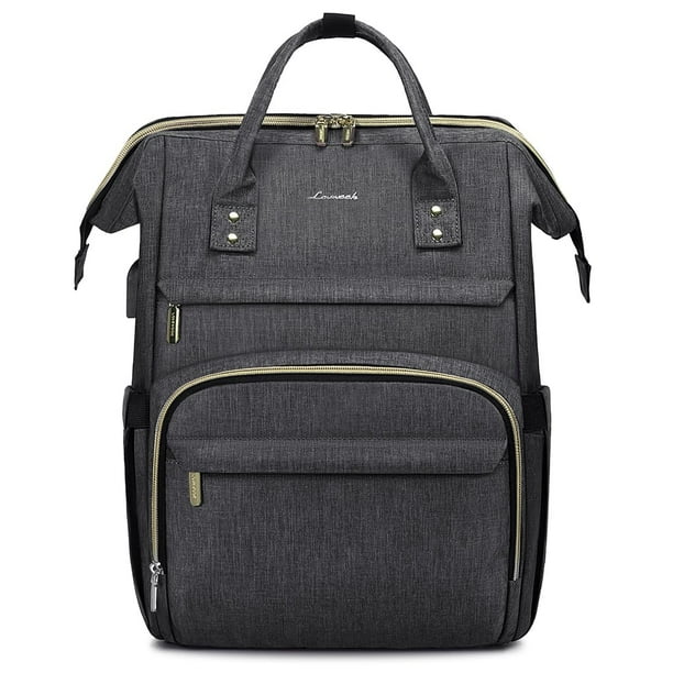 Mochila para portátil LOVEVOOK para mujer, 15.6 pulgadas, impermeable, gris oscuro