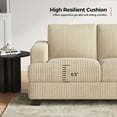 thumbnail image 6 of BLAZANT 89" Extra Deep Seats Oversize, Wide Corduroy Fabric 3 Seater Sofa for Living Room, Modern Couch and Sofa, Comfy Armrests and Seats and Backrests, Easy Installation,Beige, 6 of 9