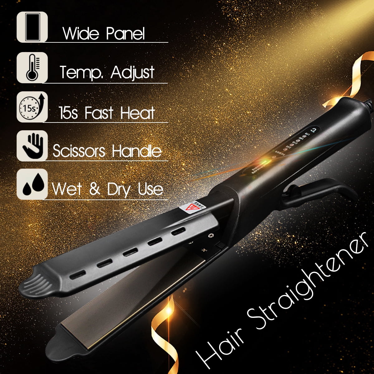 Salon Professional Ceramic Curls Hair Straightener Wet Steam Styler