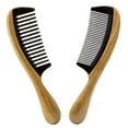 thumbnail image 2 of Onedor Extra Length Handmade 100% Natural Green Sandalwood With Buffalo Horn Fine Tooth Hair Combs - Anti-Static Sandalwood Scent Natural Hair Detangler Wooden Comb (Wide & Fine Tooth Combs), 2 of 6