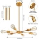 thumbnail image 4 of Lámpara de Techo Modernas, Horkey Sputnik Candelabro Dorado Industrial Ajustable Araña Vintage E26 6 Luces Latón Cepillado Luz Colgante de Mediados de Siglo, Montaje Semi Empotrado Iluminación,Dorado, 4 of 18