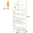 thumbnail image 2 of Tribesigns 5-Tier White Bookshelf, Tall Bookcase with 5 Display Shelves for Living Room, 2 of 7