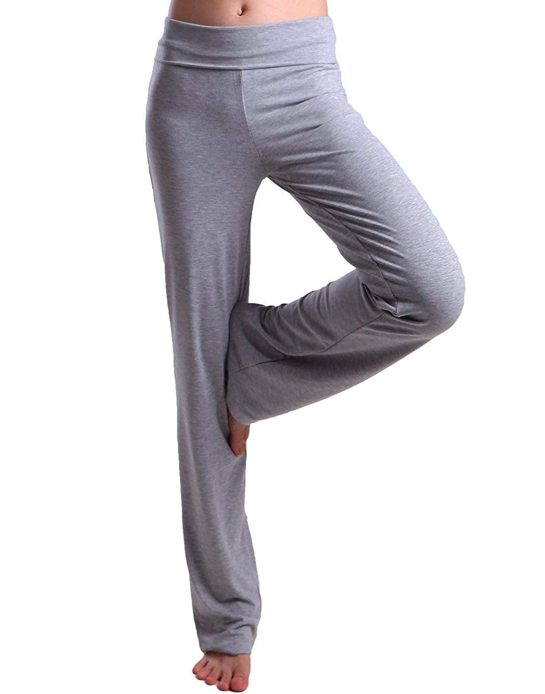 HDE Women's Fold Over Waist Yoga Pants
