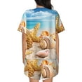 thumbnail image 3 of Lsque Beach Starfish Shell Women's Short-Sleeved Pajama Set - 2 Piece Soft and Lightweight Sleepwear Set-, 3 of 9