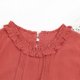 thumbnail image 5 of Odeerbi Niñas Vestido Manga Larga Lino Primavera Verano Cuello Redondo Color Sólido Vestido Ruffle, 5 of 6