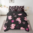 thumbnail image 2 of Castle Fairy Cartoon Pink Axolotl Twin Bedding Sets,Cute Strawberry Bedding Comforter Set, 2 of 8