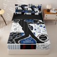 thumbnail image 3 of Homewish Baseball Gamer Zipper Full Size Comforter Sets with Fitted Sheet and 2 Pillowcases for Boys,Sport Theme Plaid Zipper Bedding Set,4pcs,Black Reversible, 3 of 6