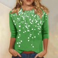 thumbnail image 2 of Plus Size Floral 3/4 Sleeve Tops for Womens Summer Casual Tshirts Fashion Crewneck Tunic Tee Outfit, 2 of 5