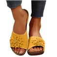 thumbnail image 6 of Aloohaidyvio Sandals for Women Dressy Summer Casual,Cute Flowers Comfy Slip On Cork Foot Bed Vacation Sandals, 6 of 7