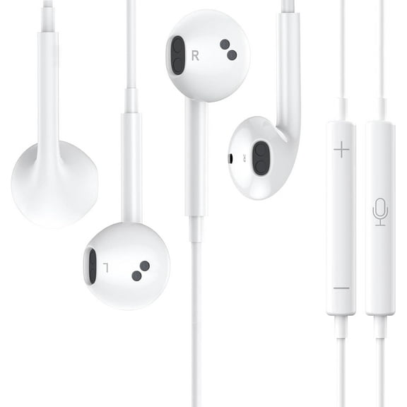 2 Packs Wired Headphones,Lilltning Earbuds for iPhone 14/13/12/11/XR/X/8/7/SE/Pro/Pro Max,for iPhone Earphones Wired Nosie Reduction Built-in Microphone&Volume Control Headsets,Support All iOS System