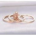 thumbnail image 3 of Sale 3 Carat 6mm Princess Cut Morganite Trio Wedding Bridal Ring Set In 10K Rose Gold With One Engagement Ring And 2 Wedding Bands, 3 of 3