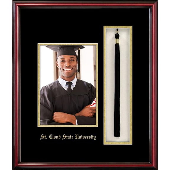 Campus Images MN9985x7PTPC 5 x 7 in. St. Cloud State Portrait Frame with Tassel Box Petite Cherry
