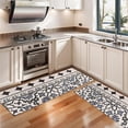 thumbnail image 3 of Kitchen Rugs Sets Of 2,Blue Geometric Flower Diamond Pattern Anti Fatigue Kitchen Mat Rugs Non Slip Washable,Decorative Kitchen Floor Mats for Kitchen,Sink,Laundry,17"X47", 3 of 5