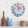 thumbnail image 7 of SKYSONIC Tie Dyed Light Pink Blue Wall Clock 10 Inch Silent Non Ticking Round Clock Oil Painting Clock Easy to Read Clock for Living Room Bedroom Bathroom Home Decor, 7 of 7