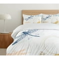 thumbnail image 5 of Dragonfly Duvet Cover Set Queen Size, Floral Spring Bugs Wings with Flower Petals Animal Nature Themed Artful Motif, Decorative 3 Piece Bedding Set with 2 Pillow Shams, Multicolor White, by Ambesonne, 5 of 6