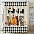 thumbnail image 2 of Autumn Orange Fallen Maple Leaves Bathroom Set with Shower Curtain sets and Rugs Accessory, Fall Wood Fall Shower Curtain for Bathroom Decor 4 Pcs, 2 of 6