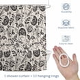 thumbnail image 4 of Farmhouse Black Floral Shower Curtain for Bathroom, Linen Boho Flower Rustic Country Waterproof Cloth Fabric Bathroom Accessories Set with 12 Rust Proof Plastic Hooks, 36"x78", 4 of 9