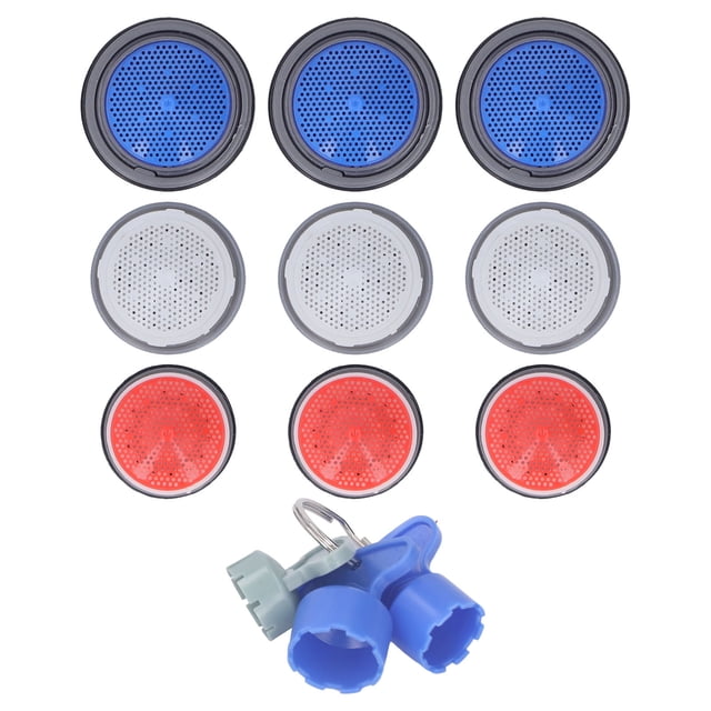 9 piezas 3 tipos de aireador de grifo con 3 piezas de llave Instalación sencilla Aireador de grifo de agua para lavabo de baño para Moen
