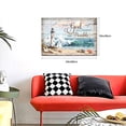 thumbnail image 4 of With God All Things Are Possible Framed Canvas Wall Art, Matthew 19:26 Lighthouse Beach Scene, Inspirational Christian Home Decor, Ready to Hang, 4 of 7