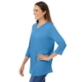 thumbnail image 3 of Woman Within Plus Size Perfect Three-Quarter Sleeve V-Neck Tee (Petite Available), 3 of 6