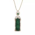 thumbnail image 7 of EOEMY Jade Crystal Pendant Necklace Charm 18K Gold Plated Chain Bamboo Dainty Gemstone-Green, 7 of 7