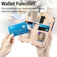 thumbnail image 3 of Phone Case for Samsung Galaxy S21 FE Gaxaly S 21 FE 5G Wallet Cover with Screen Protector and Zipper Credit Card Holder Stand Leather Cell Accessories Glaxay S21FE5G UW S21FE 21S G5 Women Men Beige, 3 of 13