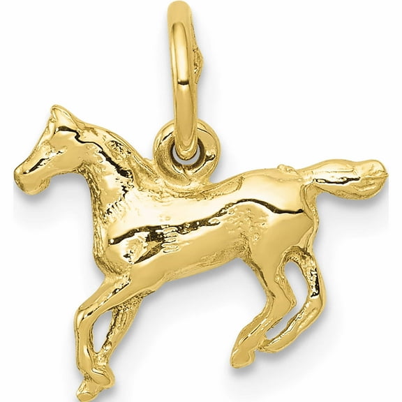 10K Yellow Gold Polished Horse Charm (13 X 13) Made In United States -Jewelry By Sweet Pea